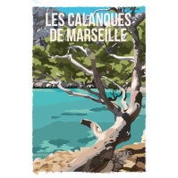 AF241 - Lot de 5 Affiches Les calanques de Marseille - 20x30cm